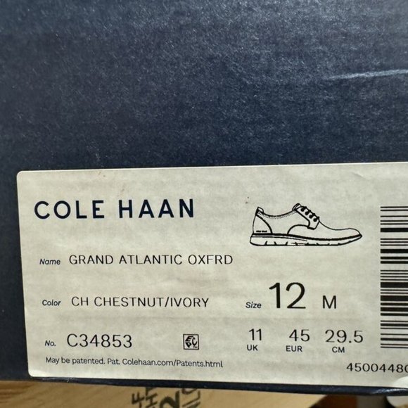 Cole Haan Mens Grand Atlantic Oxford Chestnut Size 12 M